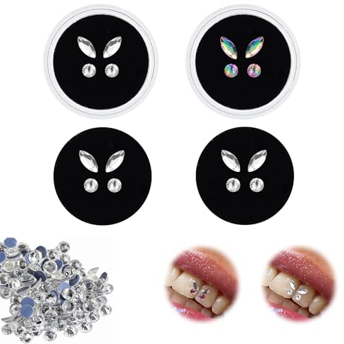 4 Paires Crystal Dentaire Bijoux Dentaire Set Cristal De Dent Ornements Dentaires Pierre Précieuse Beauté Dentaire Diamant Dent Ornements Strass Dentaire Cristal Dents (1452 Pierres Précieuses)