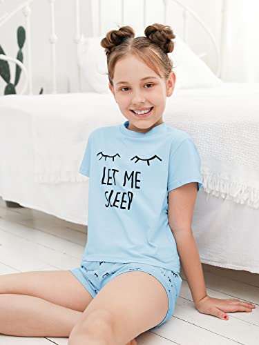 Image of Kingdenergy Girls Summer Cute Print Shorts Set T-Shirt and Short Pant 2 Piece Outfits Clothing Sets