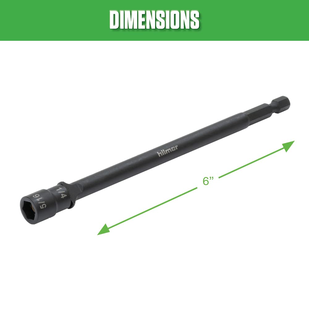hilmor 15 cm 1/4 i 5/16 odwracalna nakrętka magnetyczna, 3-pak
