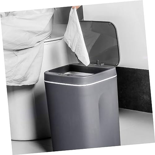 Caneca de basura automática gris rectangular 13 gal miniatura 7