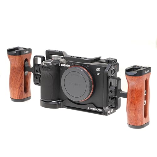 Image of Fotga A7CR A7CII Camera Cage + Top Handle for Sony A7CII A7C II A7CR Mirrorless Camera Vlog Video Shooting Film Making with 1 /4 inch-20 3 /8 inch-16 Holes Cold Shoe Mount,Arri Handle Locating Hole