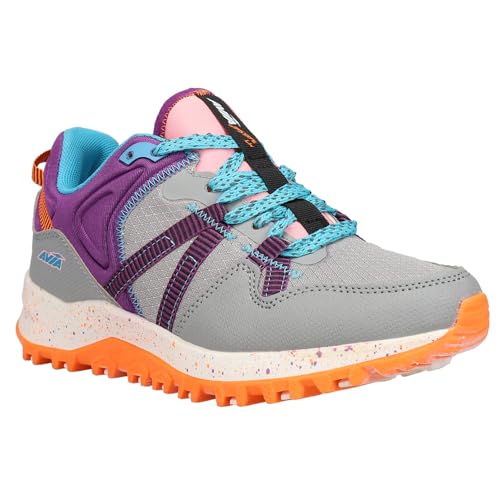 Avia Kids Girls Avi-Upstate Running Sneakers Shoes - Grey, Purple2