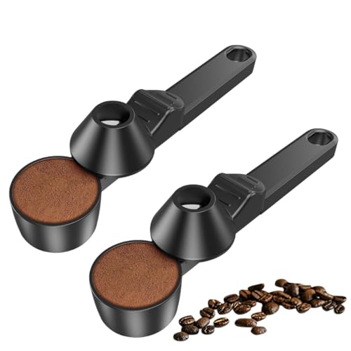 Cucchiaio dosatore con imbuto integrato per caffè macinato, 30 ml, misura precisa per cialde riutilizzabili, polvere proteica e tè (confezione da 2)