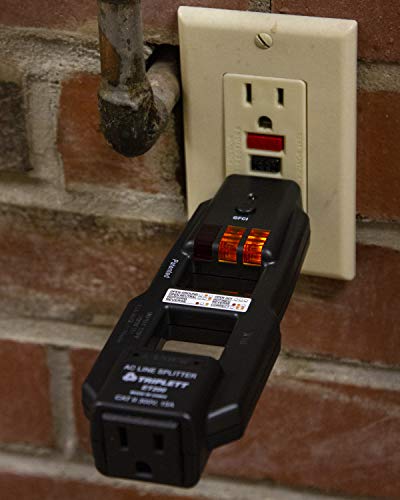 triplett et200 ac line splitter and gfci outletreceptacle tester with 5 visual indicators