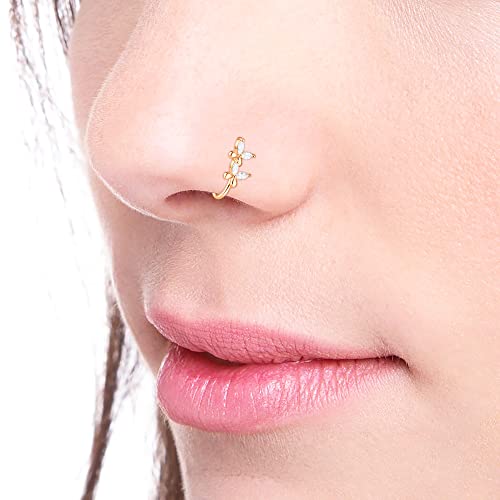 Tokring 6Pcs Fake Nose Ring, Fake Piercing Nose Cuffs, Stainless Steel Faux Nose Ring Hoop, Non-Pierced Lip Ear Nose Body Jewelry Unisex #TOP2