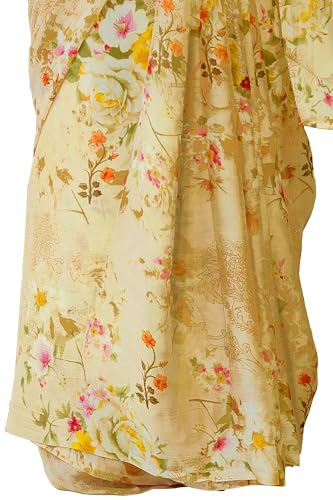 Image of MIRCHI FASHION Saree for Woman Chiffon Floral Printed | Lightweight All-Day Comfortable Women's Sari with Unstitched Blouse Piece (Available in 30 Colors)