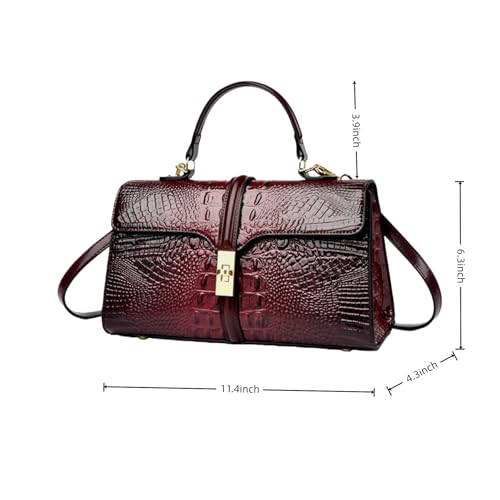Bolso Satchel de Cuero Sintético Patentado para Mujer miniatura 4