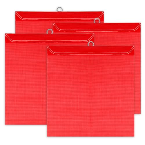 4-Piece 18 x 18 Inch Red Mesh Safety Warning Flag for Trucks & Trailers