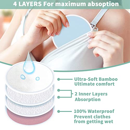 Lomsioy 14 Pack Bamboo Nursing Breast Pads With Laundry Bag Travel Storage Bag Reusable Breastfeeding Nursing Pads Absorbent And Breathable For Breastfeeding Mothers 4.9 Inch #TOP2