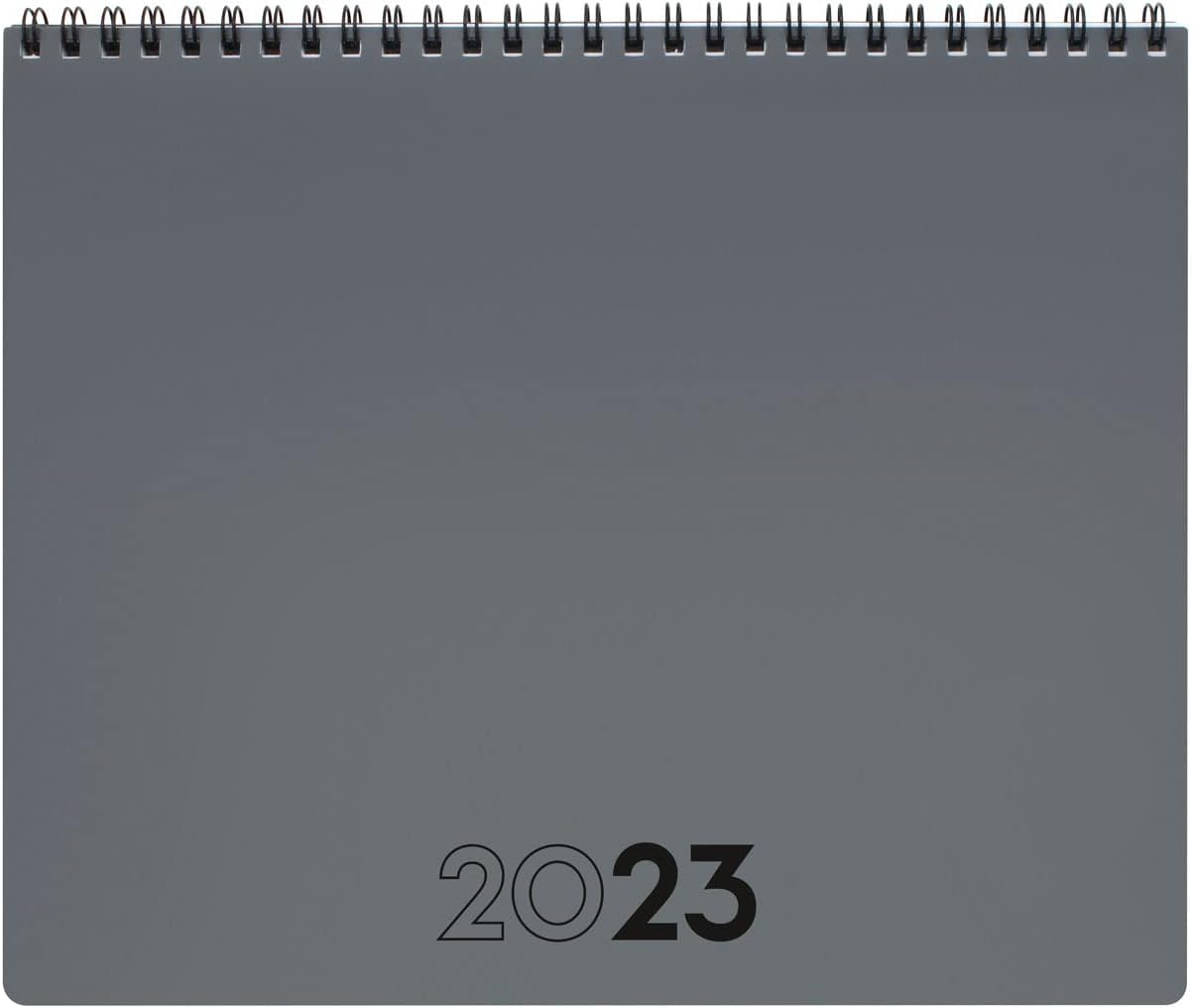 Finocam - Planificador Agenda 2023 + Notas Mes Vista Enero 2023 - Diciembre 2023 (12 meses), 250x200 mm, Gris Internacional