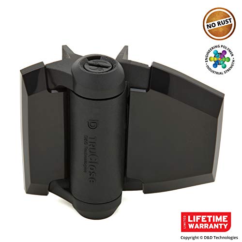 D&D Technologies Tca2L2S3Bts Truclose Regular Duty Gate Hinges, For Self Closing Metal And Wood Gates Up To 66 Pounds, With Alignment Legs, Gloss Black, 2 Count #TOP6