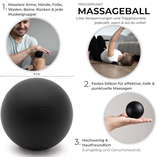 Massage-Ball [6cm Durchmesser] - Als Lacrosse-Ball und Faszien-Ball zur Selbstmassage und zur Triggerpunkttherapie (genaue Behandlung von… – Ansicht 3