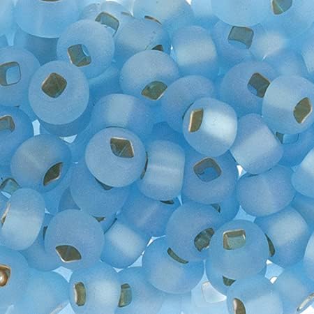 John Bead Czech Glass Seed Beads 2/0 Transparent Aqua Silver Lined AB Matt 22Grams Beads for DIY Arts Crafts Jewelry Bracelets Necklaces Earrings Making
