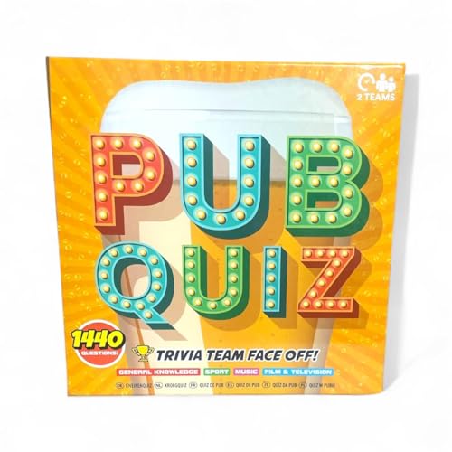 Family Pub Quiz Game – Host Your Own Pub Quiz – Trivia Board Games Includes Topics Surrounding Films, History, Sport and Music – Family Game Night by Gift Idee®