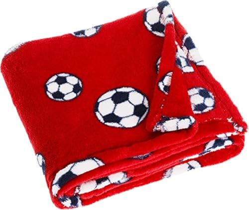 Playshoes Baby und Kinder Fleece-Decke Fußball, vielseitig nutzbare Kuscheldecke für Jungen und Mädchen, 75 x 100 cm – Ansicht 1