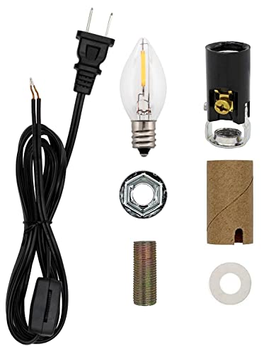 Creative Hobbies Small Christmas Tree Wiring Kit with 0.7 watt LED Bulb, E12 Candelabra Base, Great for Lighting Small Objects