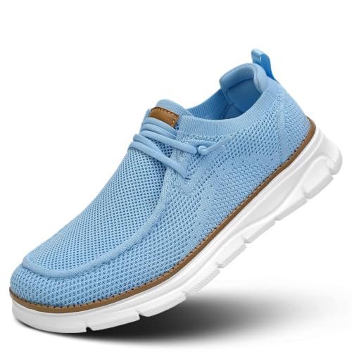 Image of Mens Slip-on Loafers Comfortable Boat Shoes Casual Walking Sneakers Mesh Business Oxfords Work Lightweight Soft Sole