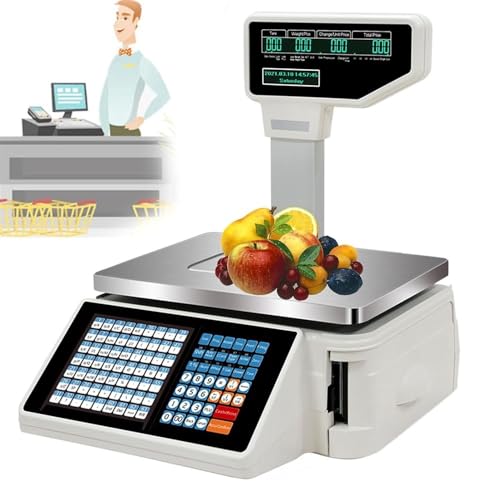 Báscula Digital Etiquetadora con Pantalla LCD Doble miniatura 1