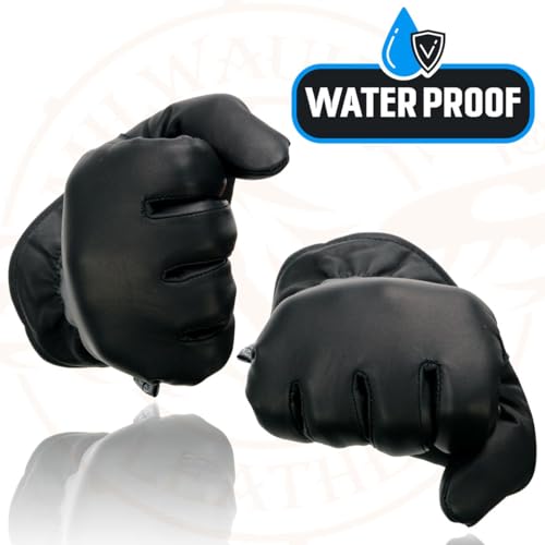 Image of Milwaukee Leather Men's Leather Motorcycle Gloves - Gel Padded Palm, Adjustable Wrist, Riding Gloves - X-Large