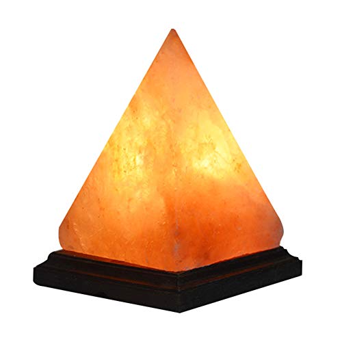 Pirámide Diseño kristalldekrempel con Rose Madera base lámpara de sal del Himalaya natural con dimmab Able Switch