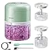 RUPOHU - Mini tritacarne elettrico, con ricarica USB, piccolo robot da cucina con pennello, utilizzato per cipolla, aglio, pepe, tritacarne, tritacarne, purea alimentare (100+250 ml) (verde)