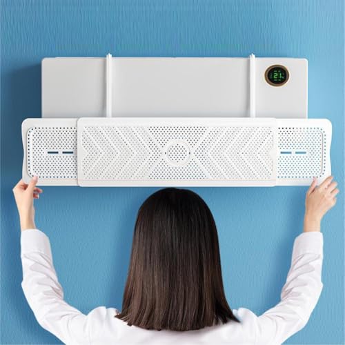 Vibsky Deflector de viento para aire acondicionado con deflector ajustable escalable, diseño anti soplado directo y resistente al viento para una cómoda refrigeración interior, color blanco