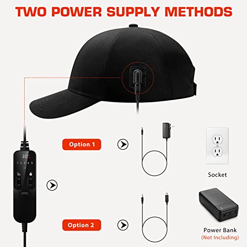 Red Light Cap, 176Pcs Red Light 660Nm & Infrared Light 850Nm Wavelength (Black) #TOP5
