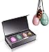 Magical Yoni. 3 pcs Set of Drilled Natural Yoni Eggs for Women.GIA Certified. Rose Quartz, Jade, Tiger Eye. Perfect for Kegel, Training Your Pelvic Floor and Yoga Exercise.