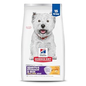 Hill’s Science Diet Adult 1-6 Sensitive Stomach & Skin Small Bites Dry Dog Food, Chicken, 15 lb. Bag