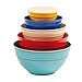 Melamine Bowls with Lids, 10-Piece Set (5 Bowls, 5 Lids), Multi Solid