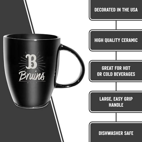 Tasse en céramique UCLA Bruins noire de 532 ml gravée Rico Industries - 7