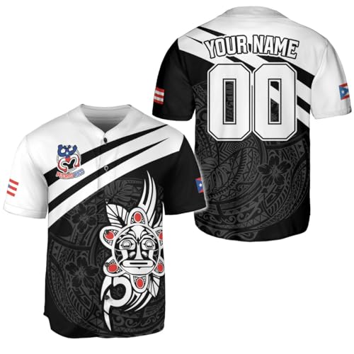 Camisa de béisbol personalizada Puerto Rico con nombre de equipo personalizado, Jersey de béisbol puertorriqueño para hombres miniatura 1