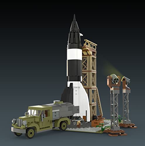 Bausteine V2 Rakete mit Startrampe und Hanomag Tankwagen, Klemmbausteine Bauset – Bild 4