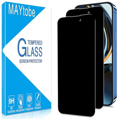 MAYtobe 2 Pack Privacy Screen Protector for iPhone 14 Pro Max Anti Spy Tempered Glass Case Friendly Anti-Scratch Ultra Resistant Touch Sensitive Bubble Free