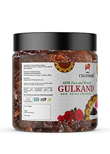 Image of CHATOKDE Natural Himalayan Gulkand - Rose Petal Jam , 400g [JAR Pack]