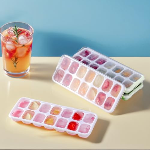 Bandeja para cubitos de hielo de silicona con tapa, pack 4 piezas miniatura 1