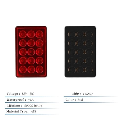 Troisième feu stop stroboscopique anti-collision avec 15 LED rouges hautes - 4