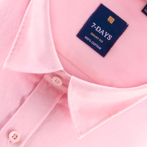 Image of 7-DAYS Men's 100% Cotton Full Sleeve Shirt for Men | Premium Plain Shirt | Tailored Fit (Between Slim & Regular) | Stylish Office & Casual Wear | with Pocket