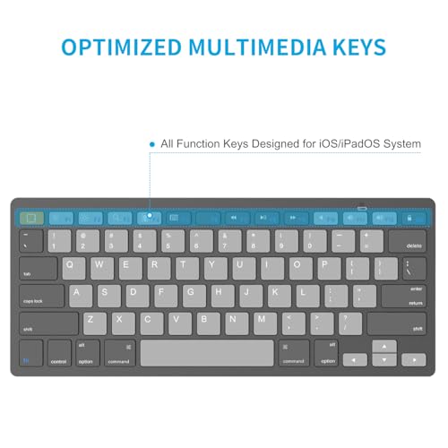 Image of OMOTON Bluetooth Keyboard Compatible with iPad 10th Generation, iPad 10.2 (9th /8th /7th), iPad Pro 13 /12.9 /11 inch, iPad Air /Mini and More Bluetooth Enabled Devices, Graphite Gray