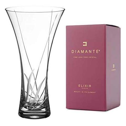 DIAMANTE Meadow Crystal Trumpet Vase 25cm Cover