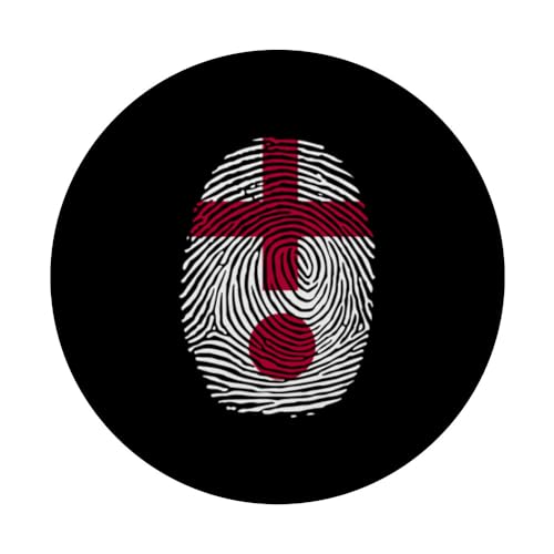 Japan and England Fingerprint Half English Japanese Roots PopSockets Swappable PopGrip, Black - Image 3