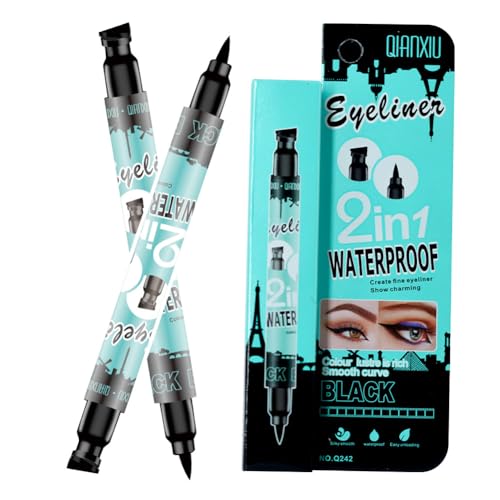 Delineador de Ojos Líquido Negro Adurello 2 en 1 miniatura 1