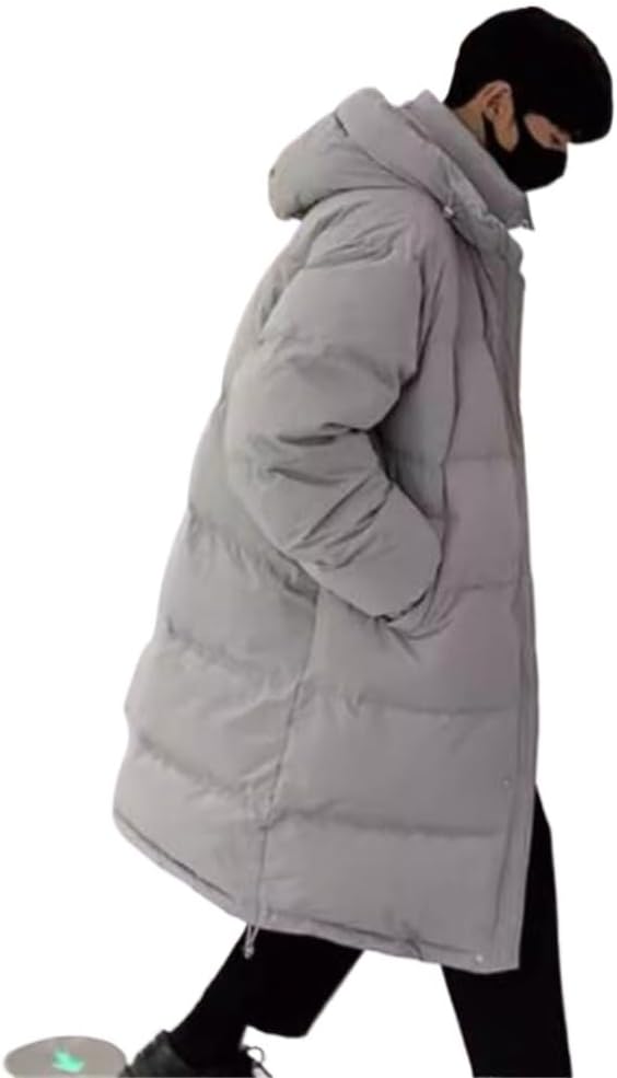VIDI Loose Medium And Long Bread Clothing White Duck Velvet Hat Down Jacket Men's Autumn And Winter Coat