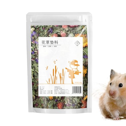 Lecho para Hámster con Flores | Control Natural de Olores con Flores,Material de Nidificación Sustrato para Animales Pequeños,Para ratones, conejos, jerbos, chinchillas, aves, erizos y mascotas pequeñ