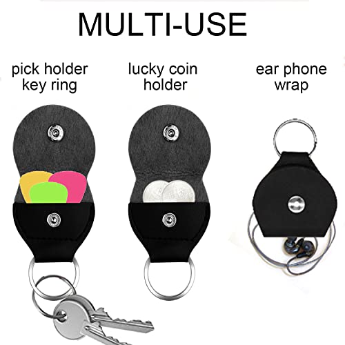 IKadiya Porte-médiators pour Guitare, Sacoche en Cuir pour Plectres Guitare(Noir) - Les Beatles, Paul McCartney, John Lennon, RIngo Starr, George Harrison IKadiya Porte-médiators pour Guitare, Sacoche en Cuir pour Plectres Guitare(Noir) – Image 7