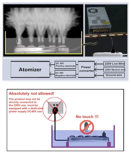 High Eagle 6 Head Ultrasonic Mist Maker Fogger, Mist Fogger Air Humidifier 304 Stainless Steel With Transformer For Scenic Agriculture Greenhouse Hydroponics Garden Lawn Pond #TOP7