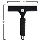 Squeegee for Shower Door, Car Windshield, and Glass Window - 2 Extra Silicone Replacement Blades - Foam Handle - Black - Image 2