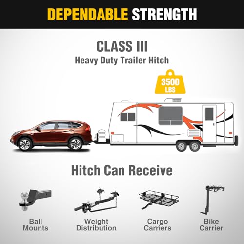 Image of Nilight Class 3 Trailer Hitch Fits Honda Honda CR-V 2012 2013 2014 2015 2016, 2 inch Hitch Receiver Multi-Fit Hitch to Receive Ball Mount Cargo Carrier Bike Rack Tow Hook