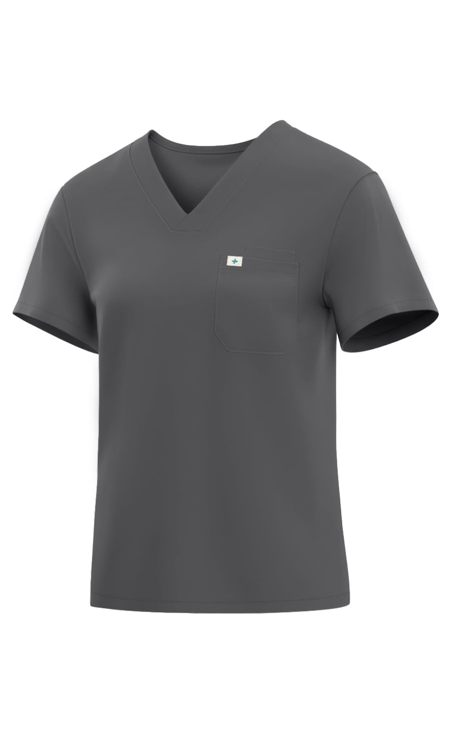 Eadflie Women's V-Neck Scrub Tops - Stretchy Nursing Uniform Top with Pockets, Wrinkle Resistant & Breathable