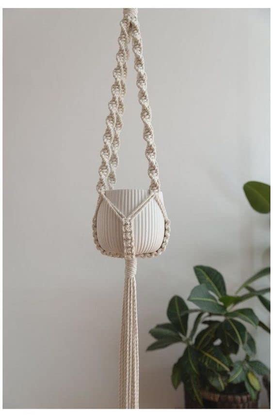 Macrame Kn0ts Minimalist Plant Hangers from Macrame Hangings, Perfect for Hanging Small Plants or Herbs in Any Area of Your Home, No Pot Included (Pack of 1) (B0BPYZ2D48) Amazon Price History, Amazon Price Tracker